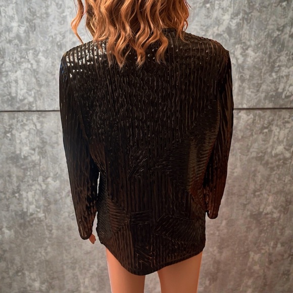 NWT Laura Ashley Women’s Full Zipper Jet Black Polyester Textured Sz M Jacket - Picture 3 of 15